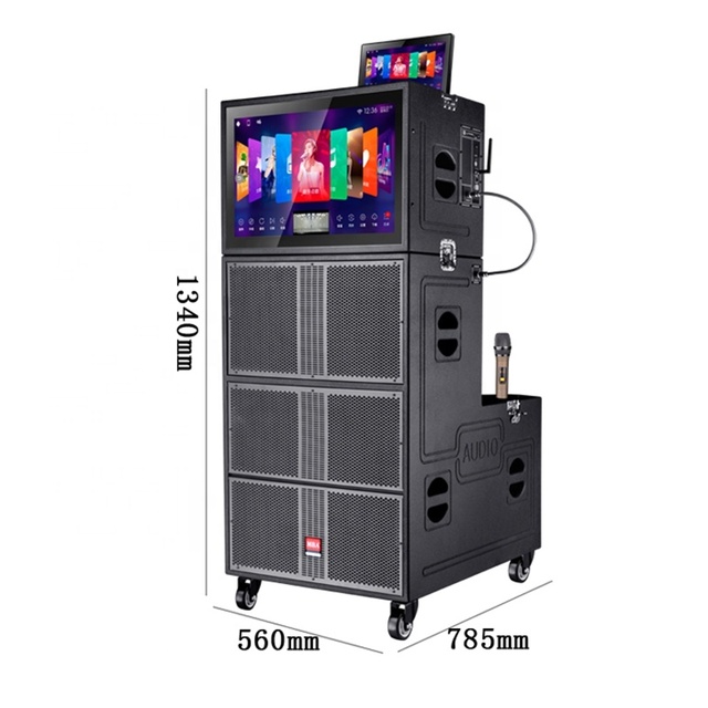 Dual 15inch High Power 600W Exclusive Audio System Line Array Touch Screen Disco Light Audio Speaker Power Pro Speaker