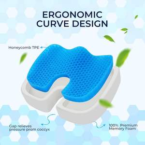 Coussins respirants en mousse à mémoire de forme pour soulager la douleur <span class=keywords><strong>sciatique</strong></span> et <span class=keywords><strong>coussin</strong></span> d'assise et oreiller en gel en forme de U pour personnes en surpoids - Product Image 2