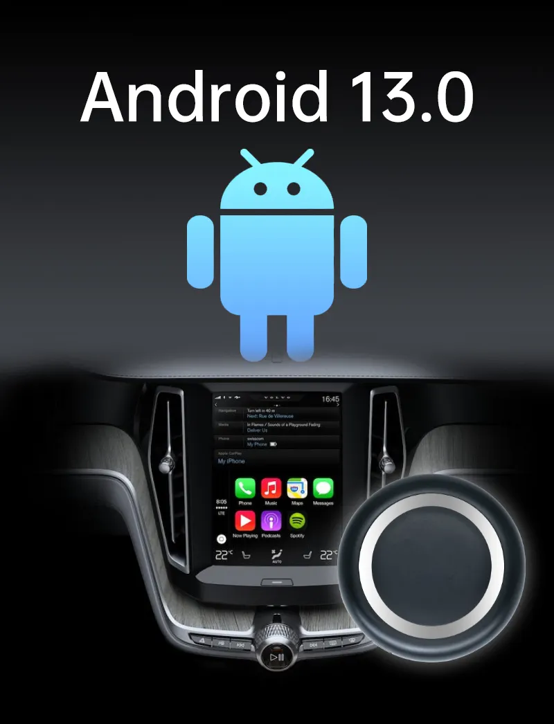 Arabada kablosuz Carplay AI kutusu Android 13 sistemi kablosuz kablolu iPhone ve Android için uygun