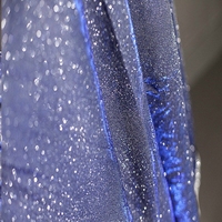Tissu métallique argenté doré brillant à effet laser étoilé, brillant et élastique, pour robes de mariage/de mode