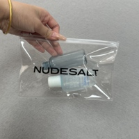 Venta al por mayor bolsa de plástico para embalaje de joyas, bolsa de embalaje para trajes de baño bolsa con cierre de cremallera rosa con logotipo propio de impresión personalizada