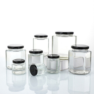 Food Grade Hexagonal Glass Jars 45-730ml - <strong>Airtight</strong> Honey/Jam/Pickles <strong>Containers</strong> Bulk Wholesale