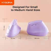 KYSONA EM9 Mouse Vertikal Ergonomis untuk Tangan Kanan dan Keyboard, Mouse Berdiri untuk Kesehatan 4000DPI USB/Type-C Stok Tersedia