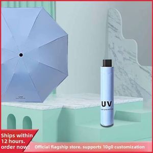 Parapluie compact manuel anti-UV, design classique, pliable en trois sections, avec revêtement noir et commande manuelle, cadeau d'affaires - Product Image 4