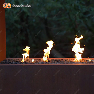 Grand foyer extérieur en acier corten au bioéthanol, design pot, jardin, patio, cuisson, chaleur, décoration, portable, autoportant, 505 - Product Image 5