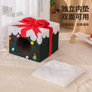 Winter Christmas gift cat house, enclosed, warm, safe cat house <b>tent</b> cat house - Product Image 2