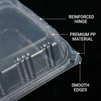 Boîte alimentaire jetable pour emporter, compatible micro-ondes, recyclable, double couleur, base blanche, couvercle transparent, emballage alimentaire pour restaurant