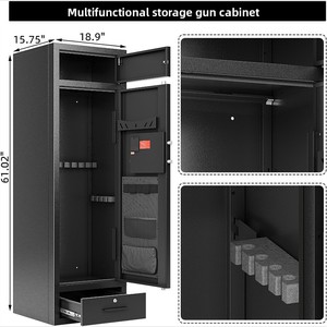 Coffre-fort intelligent ignifuge <span class=keywords><strong>Ilock</strong></span> GS-1450 avec serrure électronique numérique et serrure à clé pour le rangement de fusils longs et de munitions - Product Image 1