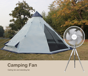 Quạt làm mát không dây di động đa chức năng tích hợp pin sạc 8000mAh, tích hợp đèn LED, có thể dùng làm chân máy ảnh, dùng cho cắm trại, nhà máy sản xuất năm 2025 - Product Image 3