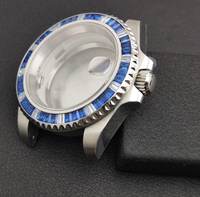Kunden spezifische Luxus teile 41mm Saphirglas NH35 316L Edelstahl Uhrengehäuse cz Diamant uhr