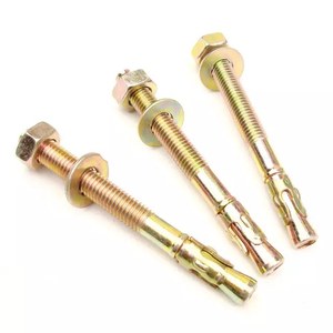 Ancre à coin Saitong certifiée TUV 1/2"x2-3/4" plaquée zinc jaune entièrement filetée pour solutions de fixation en construction - Product Image 1