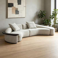 Canapé modulaire moderne en tissu incurvé rembourré de haute qualité, design haut de gamme pour salon et usage hôtelier