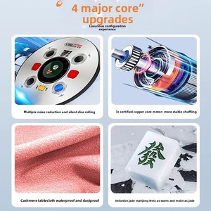 Table de Mahjong Pliante Entièrement Automatique de Luxe pour Usage Domestique, Matériau en Fausse Fourrure de Cachemire, Mélange Automatique des Jetons, Silencieuse, Chauffante, pour le Divertissement - Product Image 5
