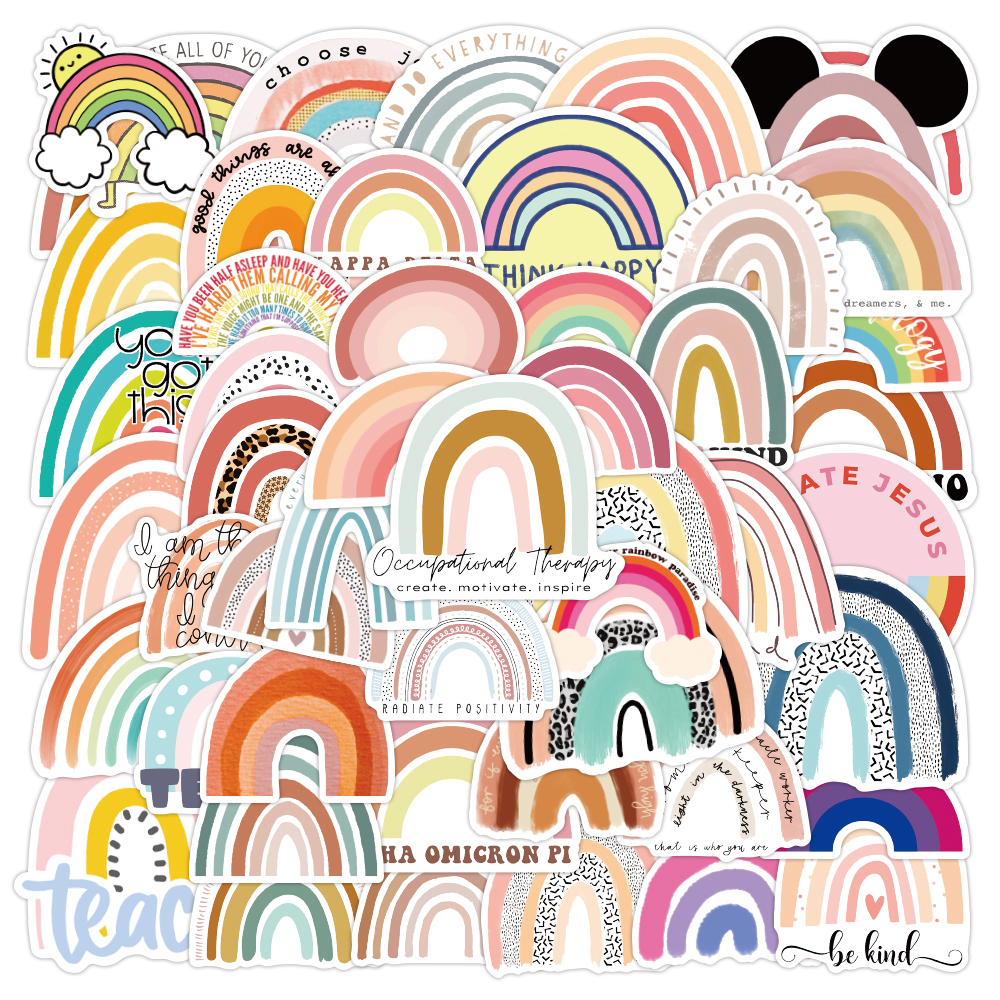 50 шт./упак. Радужный мост наклейки водонепроницаемый скейтборд мотоцикла гитары чемодан ноутбук велосипед наклейки для детей