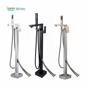 Robinet de baignoire Simple avec douche, nouveauté, porte-clés en Nickel brossé noir, amovible sur pied, Simple - Product Image 1
