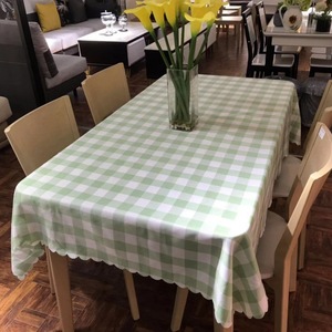 Checkered Fabric <b>Tablecloth</b> Rectangular Polyester Washable Home Use Dust Proof - Product Image 1