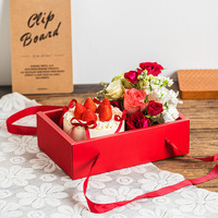 Fabriek Groothandel Hoge Kwaliteit Rechthoek Aardbei Bloem Fruit Cake Voedsel Doos Met Helder Venster