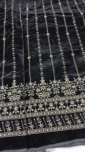 Tissu de velours luxueux très demandé, travail Daman, dobby, poids moyen, pour la confection de robes de mariée, vêtements de fête, textile de maison, antistatique - Product Image 2