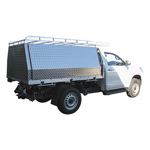 Màu đen kế<span class=keywords><strong>t</strong></span> thúc kép đơn Cab Heavy Duty <span class=keywords><strong>4</strong></span> WD nhôm UTE canopy hộp công cụ với Rack mái, phía sau gấp xuống thang - Product Image 2