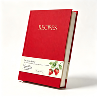 Carnet de recettes personnalisé A5 en lin, couverture rigide, pour 60 recettes avec onglets et autocollants