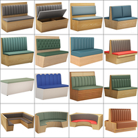 S094 Restaurant Stand Sofa Sitz Tisch Stühle Set Möbel Leder Couch Sitzbank Samt Sitz Tisch Stühle für Cafe Bar