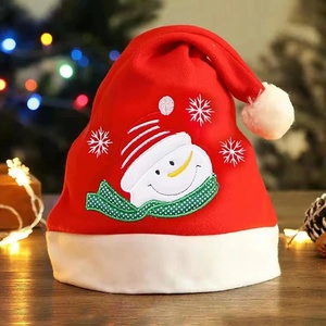 Décorations de Noël Père Noël Cerf Bonhomme de neige Chapeaux pour adultes et enfants Fête de vacances Lettres de Noël en peluche - Product Image 2