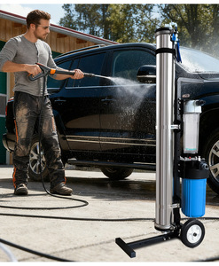 Perche télescopique en aluminium pour le nettoyage des panneaux solaires, extensible jusqu'à 16 pieds (4,8 mètres), brosse de toit avec tuyau interne - Product Image 4