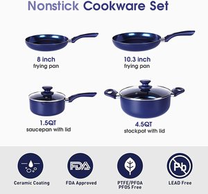 Ensemble de 6 casseroles et poêles <span class=keywords><strong>en</strong></span> <span class=keywords><strong>fonte</strong></span> émaillée avec couvercle, compatibles lave-vaisselle, pour cuisinières à gaz et à induction - Product Image 3