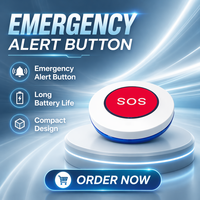 Botón de Alarma de Emergencia SOS Inalámbrico de un Solo Botón, Sistema de Alarma y Llamada, Sistema de Llamada para Hogares de Ancianos y Hospitales, Beacon