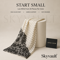 Foulard Hijab en Modal Imprimé Dentelle à Pois, Tissé 40S, Doux et Respirant, pour Femme, Personnalisation OEM ODM Disponible