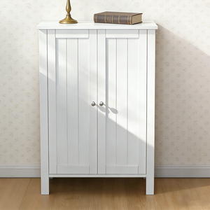 Modern Solid <strong>Pine</strong> Wood Floor Storage Cabinet with Two Adjustable <strong>Shelves</strong> Living Room &amp; Bedroom Storage <strong>Unit</strong> - Product Image 5