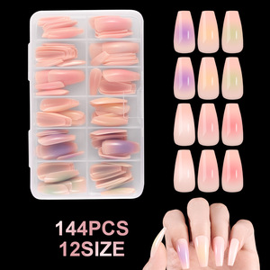 <span class=keywords><strong>Faux</strong></span> <span class=keywords><strong>ongles</strong></span> français dégradés en gros, 144 pièces - <span class=keywords><strong>Ongles</strong></span> en acrylique ABS amovibles <span class=keywords><strong>sans</strong></span> plis, pour nail art |   Logo personnalisé accepté (vente flash) - Product Image 4