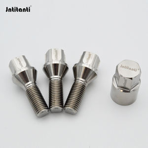 Jntitanti M12 * 1.5*28mm écrou de roue en titane avec clé cône siège <span class=keywords><strong>antivol</strong></span> couleur argent Gr.5 pour <span class=keywords><strong>BMW</strong></span> état nouveau - Product Image 5