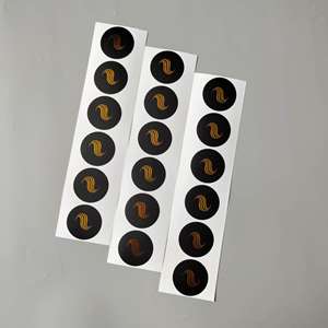 Etiqueta Redonda Negra con Estampado de Lámina Dorada Personalizada, Etiqueta de Impresión de Alta Viscosidad, Etiquetas Impresas con Logotipo de Marca para Pequeñas Empresas - Product Image 4
