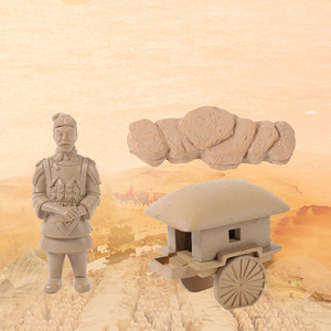 Ensemble de figurines en résine des guerriers de Terracotta Qin, décoration de bureau, décoration de la maison, sculpture artistique - Product Image 3
