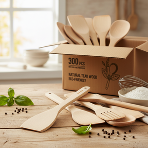 30 cm eco-friendly spatola da cucina in legno raschietto di 300 in legno di Teak naturale-MOQ 100 pz - Product Image 3