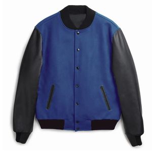 Chaqueta Varsity Premium <span class=keywords><strong>para</strong></span> <span class=keywords><strong>Hombre</strong></span>, Nueva Colección Otoño Invierno, Cuerpo de Lana con Mangas de Cuero PU, Corte Holgado, Forro Acolchado - Product Image 4