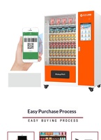 Distributeur automatique intelligent grande capacité 96 compartiments, service libre 24h/24 par code QR, ventes sans personnel pour boissons et en-cas, approvisionnement direct usine