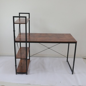 <span class=keywords><strong>Bureau</strong></span> d'ordinateur industriel avec étagères de <span class=keywords><strong>rangement</strong></span>, table d'écriture pour <span class=keywords><strong>bureau</strong></span> à domicile, structure en bois et métal - Product Image 3