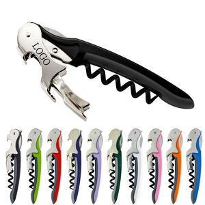 Sacacorchos de camarero de dos pasos Murano de tacto suave con logotipo personalizable y espiral antiadherente - Product Image 1