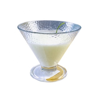 Gobelets en verre transparents faits à la main en forme de V <span class=keywords><strong>pour</strong></span> crème glacée, anti-fuite, réutilisables, 175 ml, <span class=keywords><strong>pour</strong></span> <span class=keywords><strong>milkshake</strong></span>, vente en gros - Product Image 1