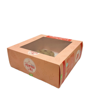 Vente en gros Boîte à gâteaux Donuts Dessert Pâtisserie Tiroir à biscuits Emballage en papier avec fenêtre