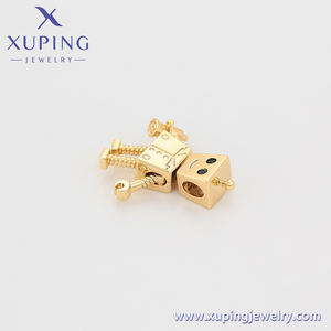 Xuping perhiasan elegan fashion mewah hidup desain harian beruntung indah uniseks hadiah robot alien 14k liontin emas - Product Image 4