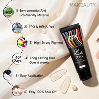 Kit de gel poly pour ongles Makeauty Private Label, faible odeur, sans HEMA, sans TPO, gel UV acrylique professionnel pour extension d'ongles, gel de construction