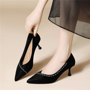 Zapatos Elegantes de Tacón Alto Estilo Francés con Puntas Puntiagudas y Tacones Finos, 6 cm de Altura, Zapatos de Mujer a la Moda - Product Image 4