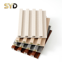 Panneau mural WPC pour villa, design moderne de grain de bois de luxe, écologique, imperméable, ignifuge, revêtement intérieur pour divertissement