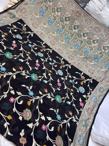 Sari en Georgette Tassur Pur, Tissé à la Main, Séchage Rapide, Protection Solaire, Idéal pour les Fêtes, Artisanat Traditionnel Banarasi Tilfi Meena - Product Image 3