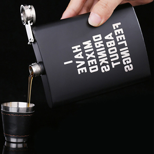 6oz 7oz 8oz Liquor <strong>Flask</strong> Gift Stainless Steel Custom Travel <strong>Flask</strong> Matte Black Men Flagon Whiskey Alcohol Hip <strong>Flask</strong> Portable - Product Image 3