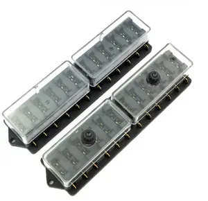 12 Way ATC/ATO Blade Fuse Holder Box 12V 24V Fuse Box Fuse With Transparent Cover Quick Panel Mounted For Auto Car Truck