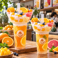Gobelets à collation en PP avec logo personnalisé, 500 ml et 700 ml, avec couvercle, pour frites, jus, sodas, milkshakes, et street food